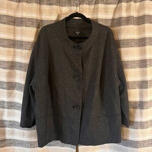 Rafaella Gray Button‎ Front Jacket Size 22W